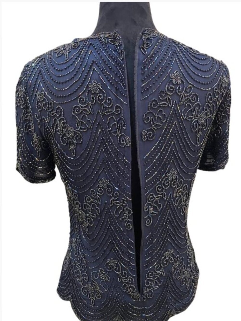 Adrianna Papell Boutique Vintage Beaded Silk Evening Blouse  Size 6  Like New - Picture 5 of 10
